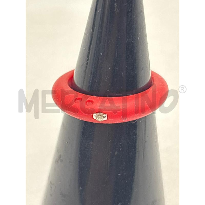 ANELLO DONNA DUEPUNTI ROSSO CON DIAMANTE  | Mercatino dell'Usato Torino c.so traiano 1