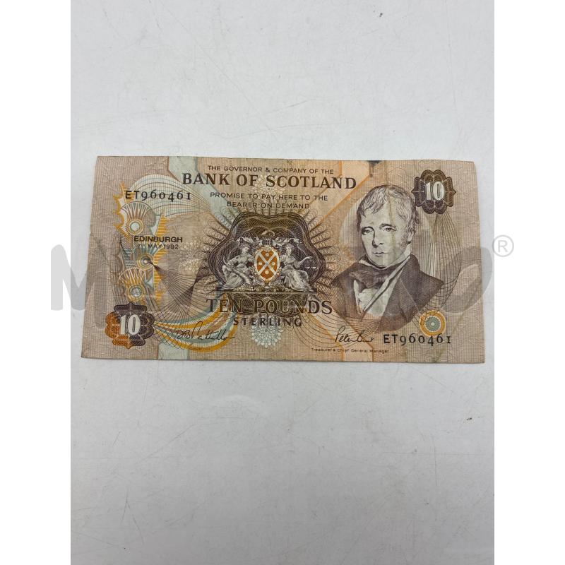 BANCONOTA TEN POUNDS SCOTLAND 1992 | Mercatino dell'Usato Torino c.so traiano 1