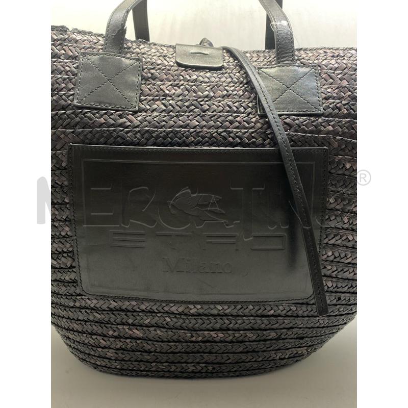 BORSA DONNA ETRO RAFIA NERO CANGIANTE SCURO | Mercatino dell'Usato Torino c.so traiano 2