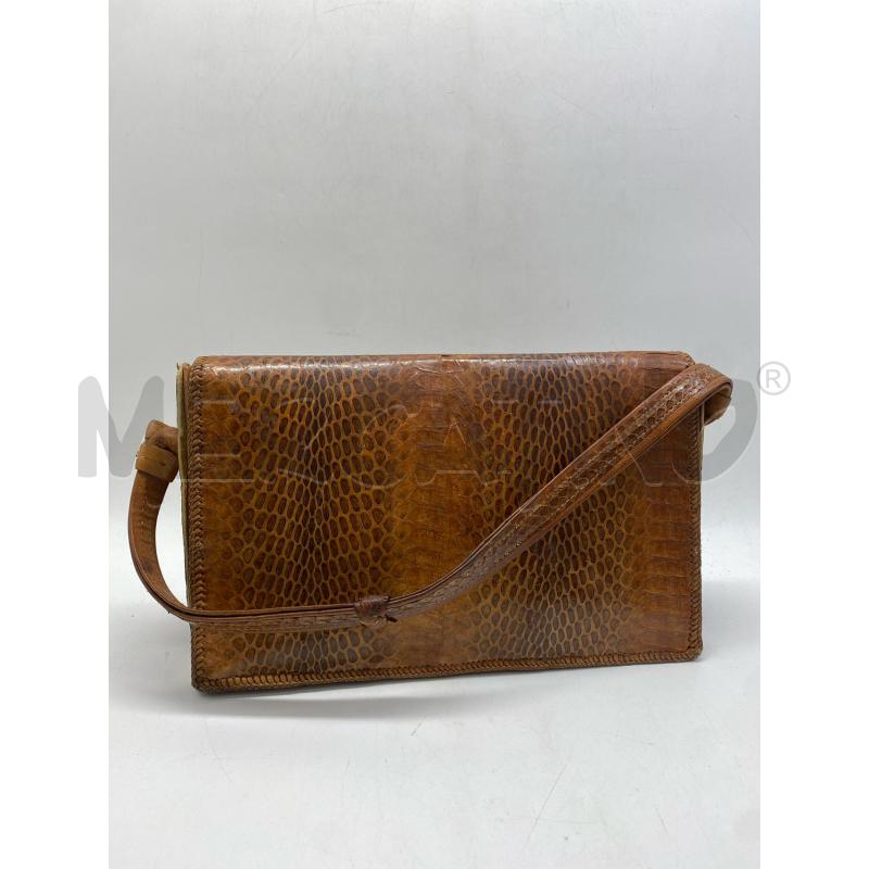 BORSA DONNA SERPENTE MARRONE CHIUSURA CUORE | Mercatino dell'Usato Torino c.so traiano 2