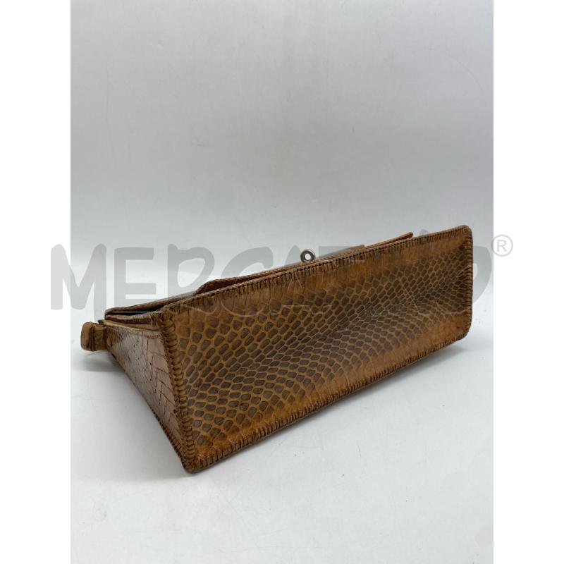BORSA DONNA SERPENTE MARRONE CHIUSURA CUORE | Mercatino dell'Usato Torino c.so traiano 5