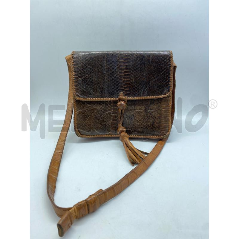 BORSA DONNA SERPENTE MARRONE SCURO | Mercatino dell'Usato Torino c.so traiano 1