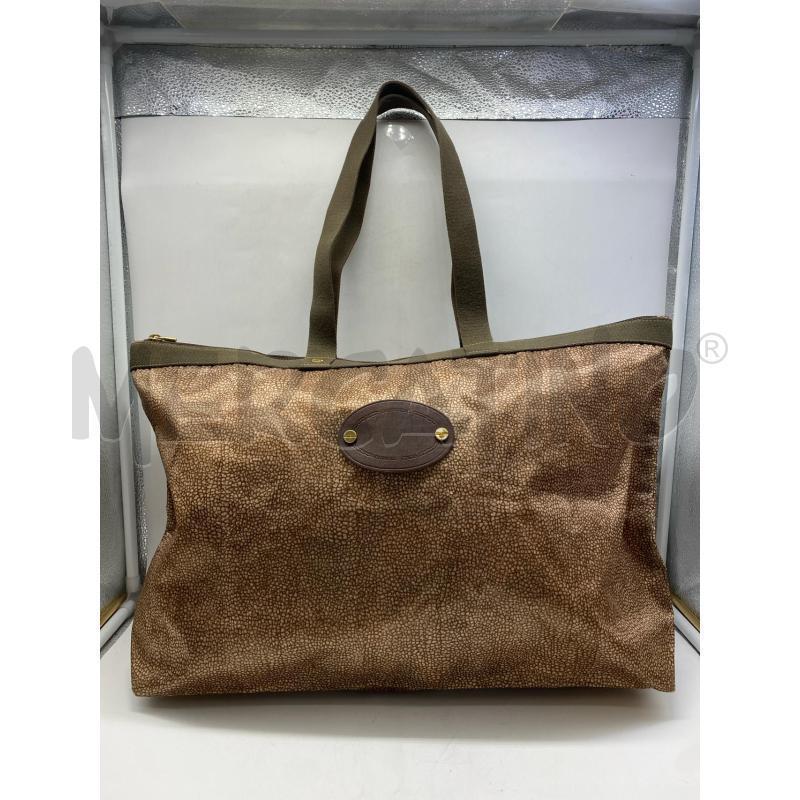 BORSA SHOPPER BORBONESE STAMPA TAPIRO INSERTI PELLE | Mercatino dell'Usato Torino c.so traiano 1