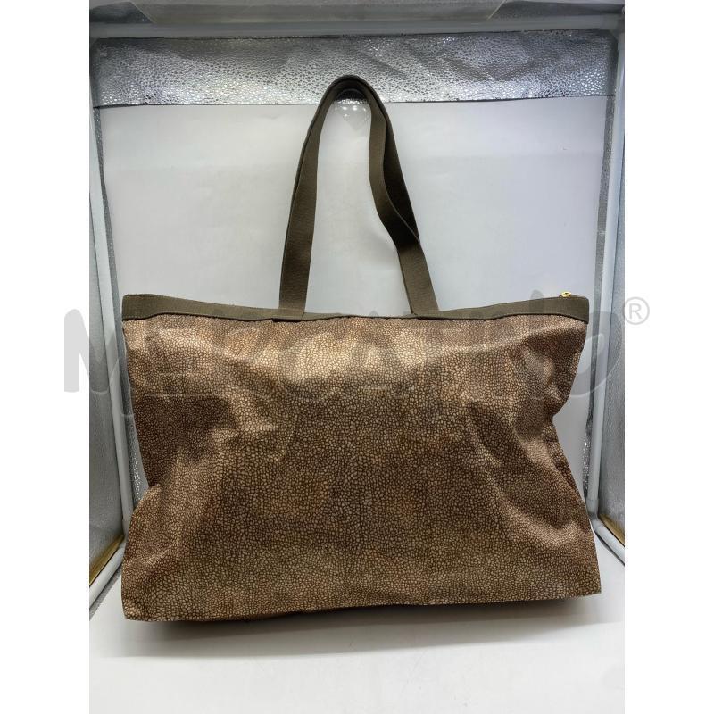 BORSA SHOPPER BORBONESE STAMPA TAPIRO INSERTI PELLE | Mercatino dell'Usato Torino c.so traiano 2