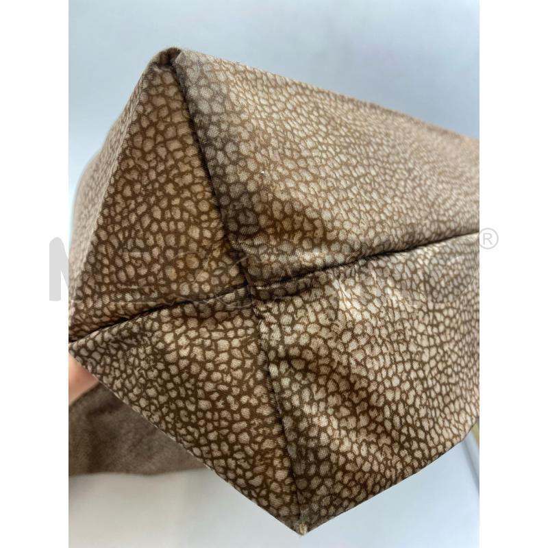 BORSA SHOPPER BORBONESE STAMPA TAPIRO INSERTI PELLE | Mercatino dell'Usato Torino c.so traiano 3