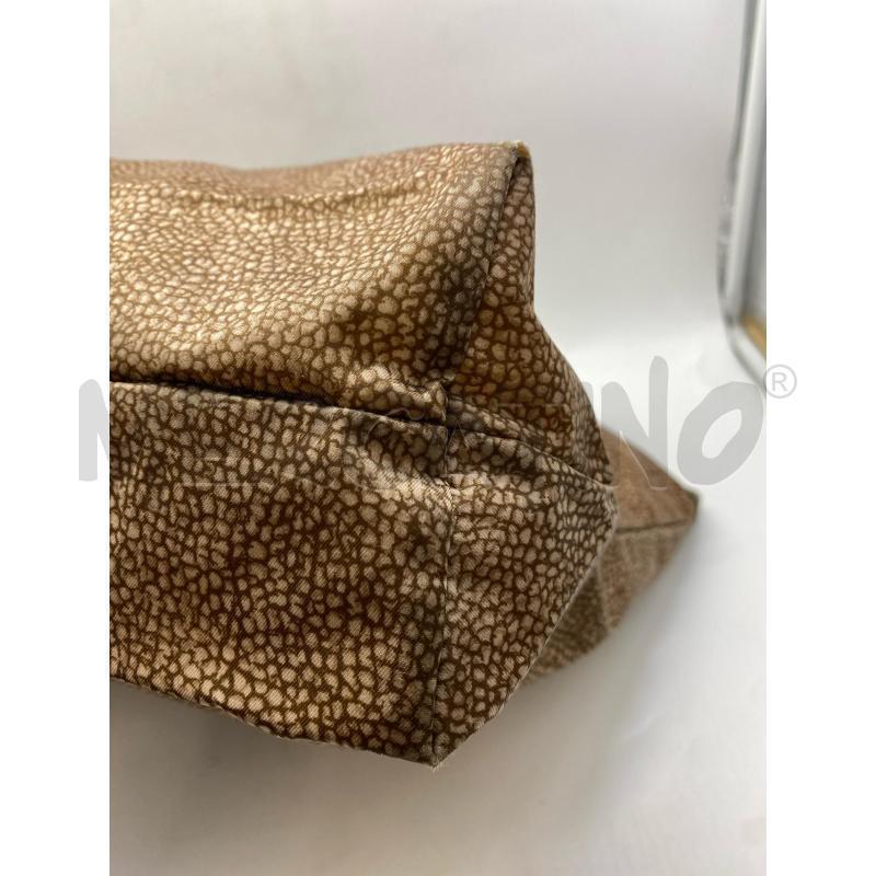 BORSA SHOPPER BORBONESE STAMPA TAPIRO INSERTI PELLE | Mercatino dell'Usato Torino c.so traiano 4