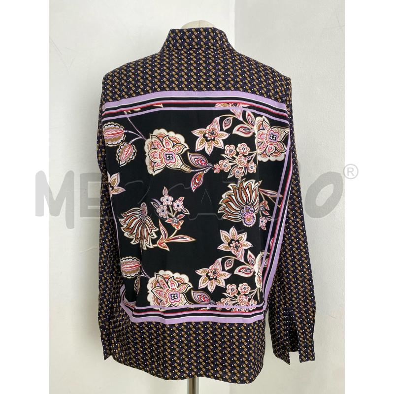 CAMICIA DONNA MARELLA EMME VIOLA E NERA FIORI | Mercatino dell'Usato Torino c.so traiano 3