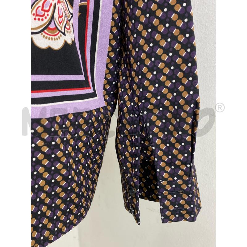 CAMICIA DONNA MARELLA EMME VIOLA E NERA FIORI | Mercatino dell'Usato Torino c.so traiano 4