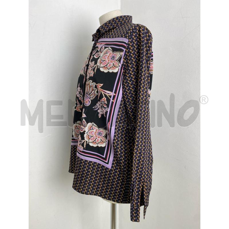 CAMICIA DONNA MARELLA EMME VIOLA E NERA FIORI | Mercatino dell'Usato Torino c.so traiano 5