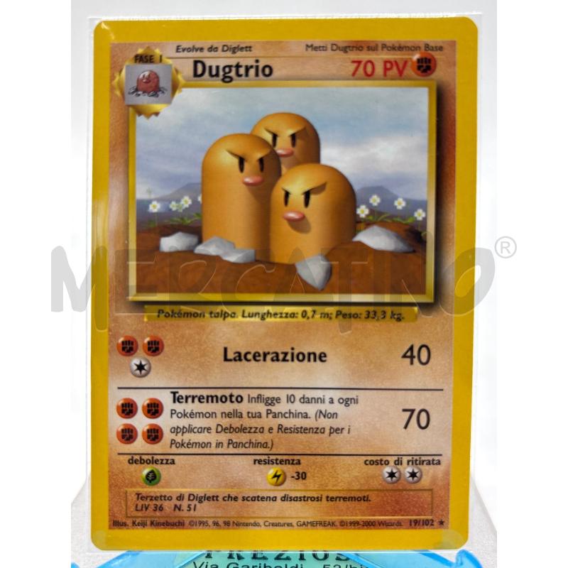 CARTA POKEMON DUGTRIO SET BASE 19 / 102 | Mercatino dell'Usato Torino c.so traiano 1