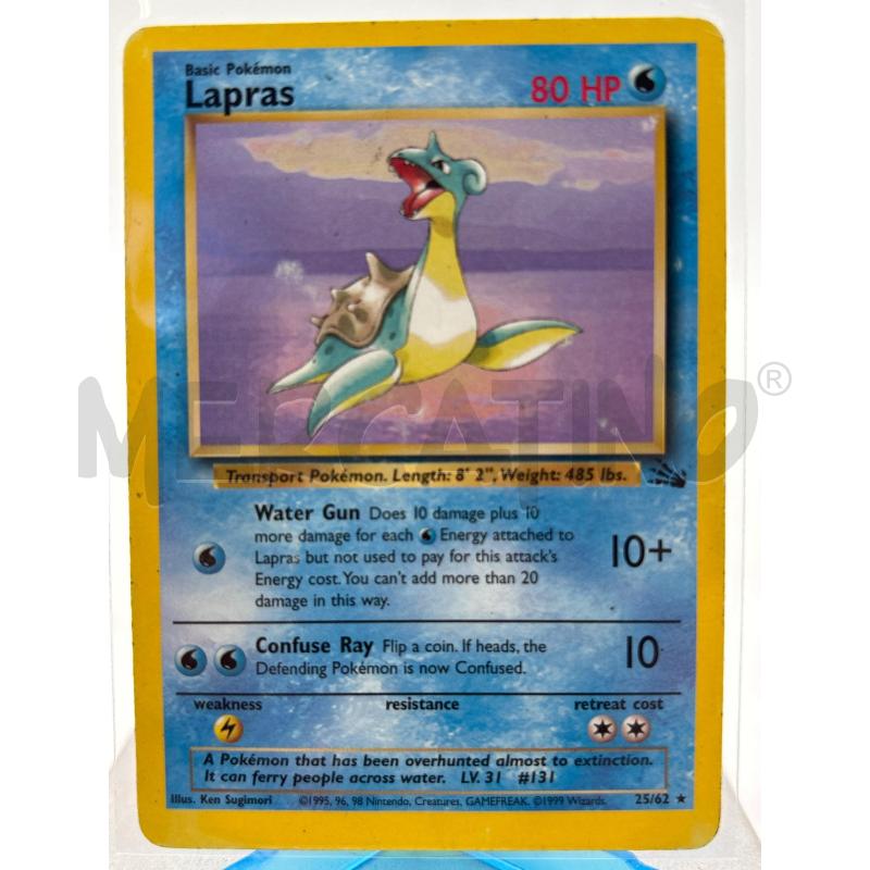 CARTA POKEMON LAPRAS FOSSIL 25 / 62 | Mercatino dell'Usato Torino c.so traiano 1