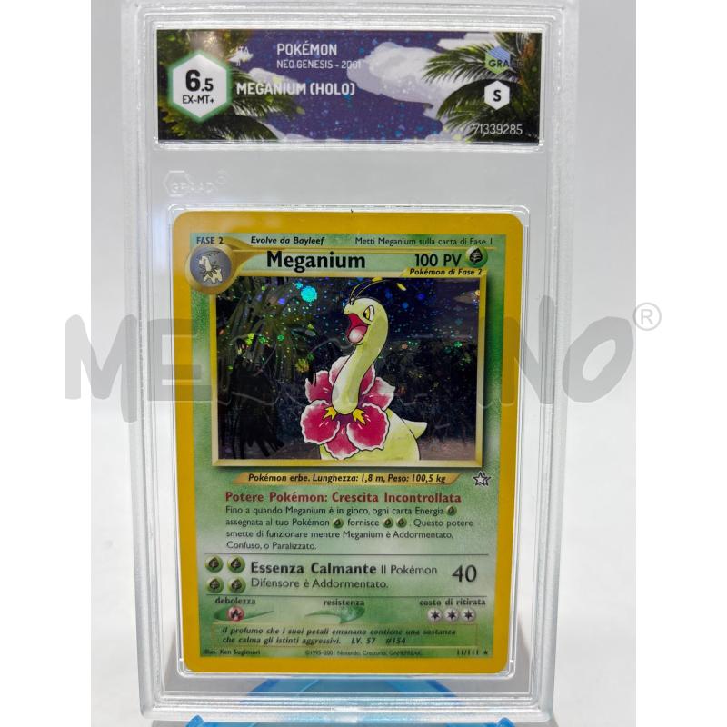 CARTA POKEMON MEGANIUM HOLO NEO REVELATION 11 / 111 GRAAD 6.5 | Mercatino dell'Usato Torino c.so traiano 1