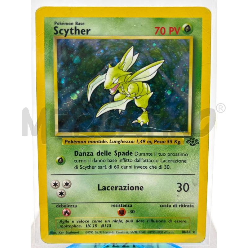 CARTA POKEMON SCYTHER HOLO JUNGLE 10 / 64  | Mercatino dell'Usato Torino c.so traiano 1