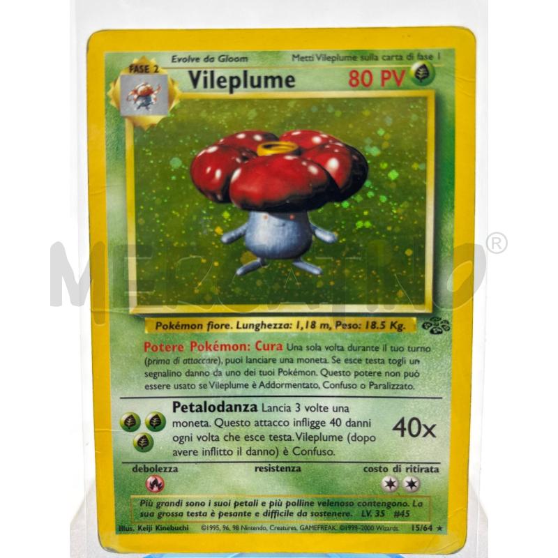 CARTA POKEMON VILEPLUME HOLO JUNGLE 15 / 64 | Mercatino dell'Usato Torino c.so traiano 1
