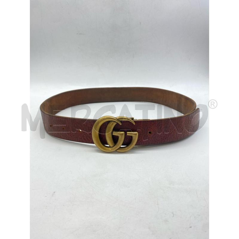 CINTURA DONNA GUCCI PELLE MARRONE DECORATA | Mercatino dell'Usato Torino c.so traiano 1