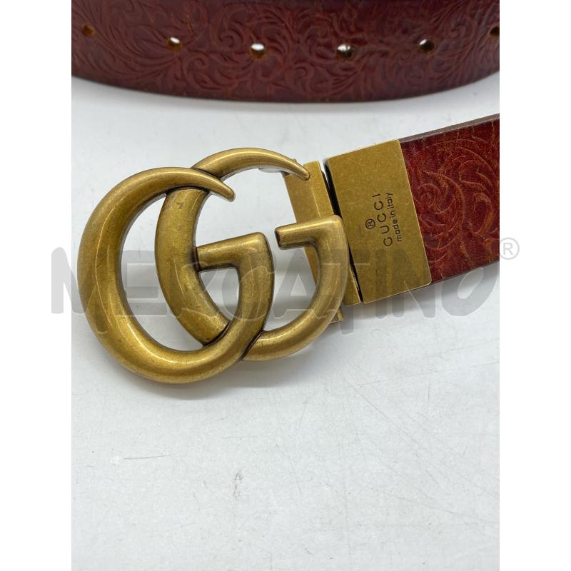 CINTURA DONNA GUCCI PELLE MARRONE DECORATA | Mercatino dell'Usato Torino c.so traiano 2