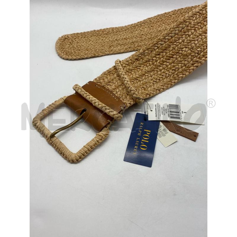 CINTURA DONNA RALPH LAUREN RAFFIA PELLE NATUR | Mercatino dell'Usato Torino c.so traiano 2
