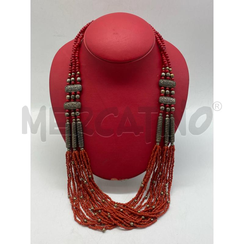 COLLANA ETNICA CON CORALLO | Mercatino dell'Usato Torino c.so traiano 1