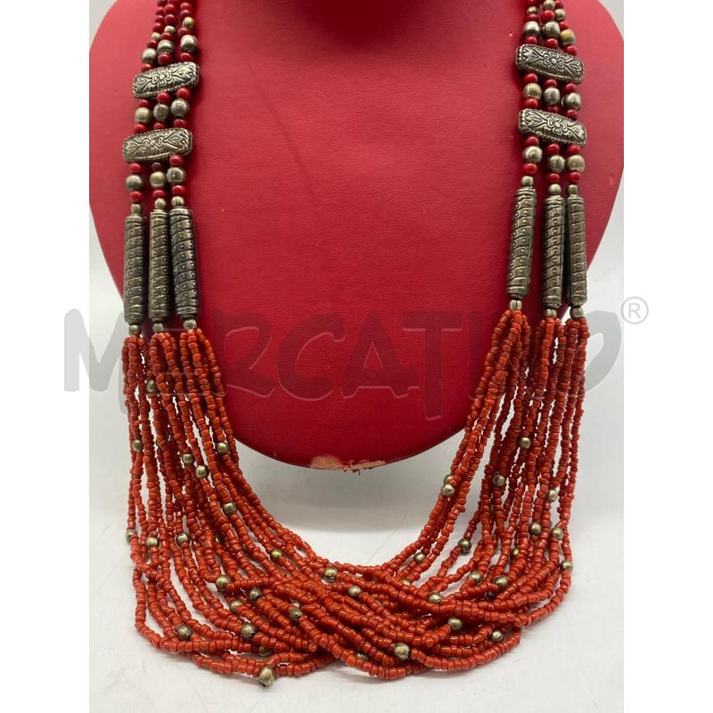COLLANA ETNICA CON CORALLO | Mercatino dell'Usato Torino c.so traiano 2