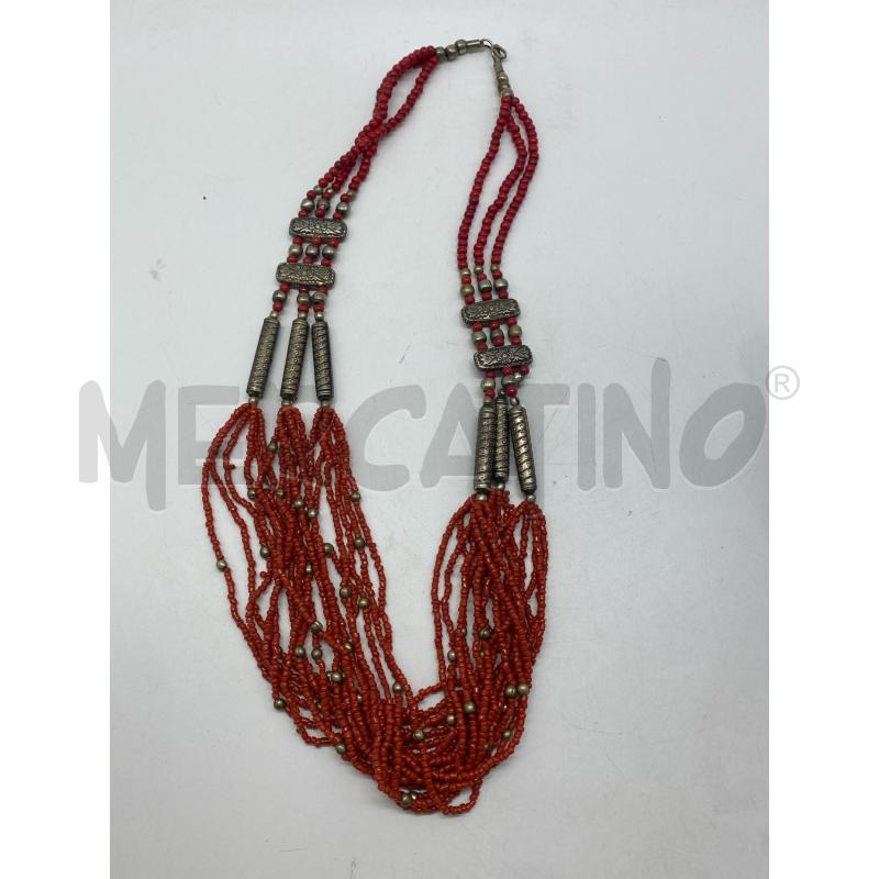COLLANA ETNICA CON CORALLO | Mercatino dell'Usato Torino c.so traiano 4
