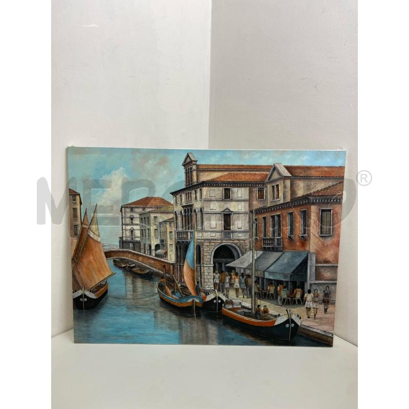 DIPINTO AD OLIO CANALE VENEZIA RINO FRIZZIERO | Mercatino dell'Usato Torino c.so traiano 1