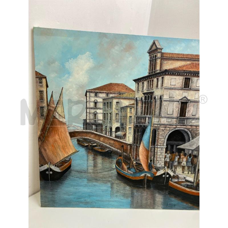 DIPINTO AD OLIO CANALE VENEZIA RINO FRIZZIERO | Mercatino dell'Usato Torino c.so traiano 2