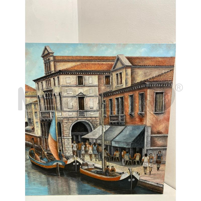 DIPINTO AD OLIO CANALE VENEZIA RINO FRIZZIERO | Mercatino dell'Usato Torino c.so traiano 3