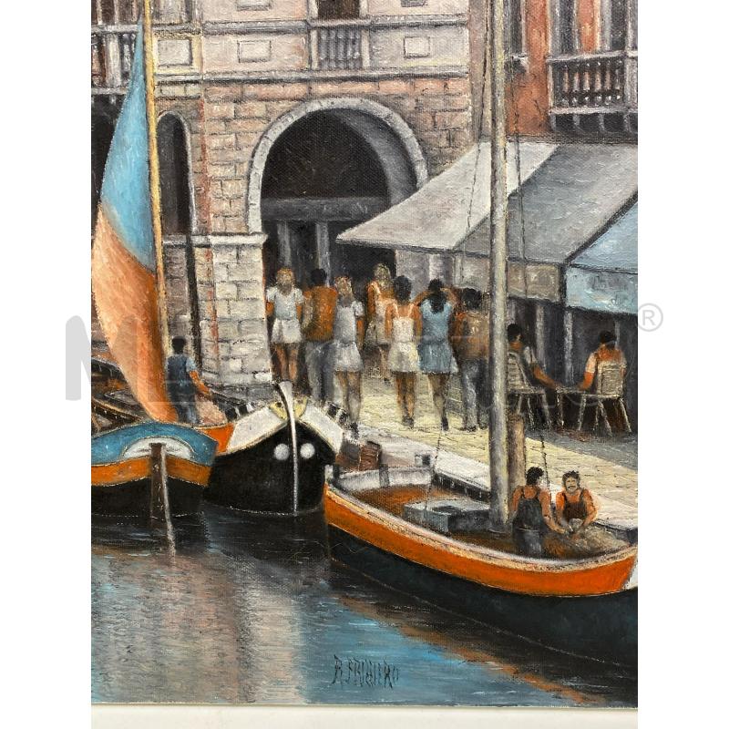 DIPINTO AD OLIO CANALE VENEZIA RINO FRIZZIERO | Mercatino dell'Usato Torino c.so traiano 4