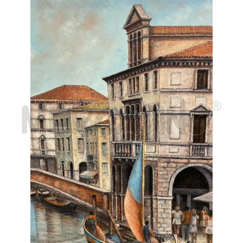 DIPINTO AD OLIO CANALE VENEZIA RINO FRIZZIERO | Mercatino dell'Usato Torino c.so traiano 5