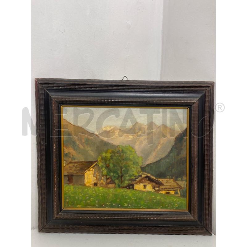 DIPINTO ANTICO PAESAGGIO MONTANO ANONIMO | Mercatino dell'Usato Torino c.so traiano 1