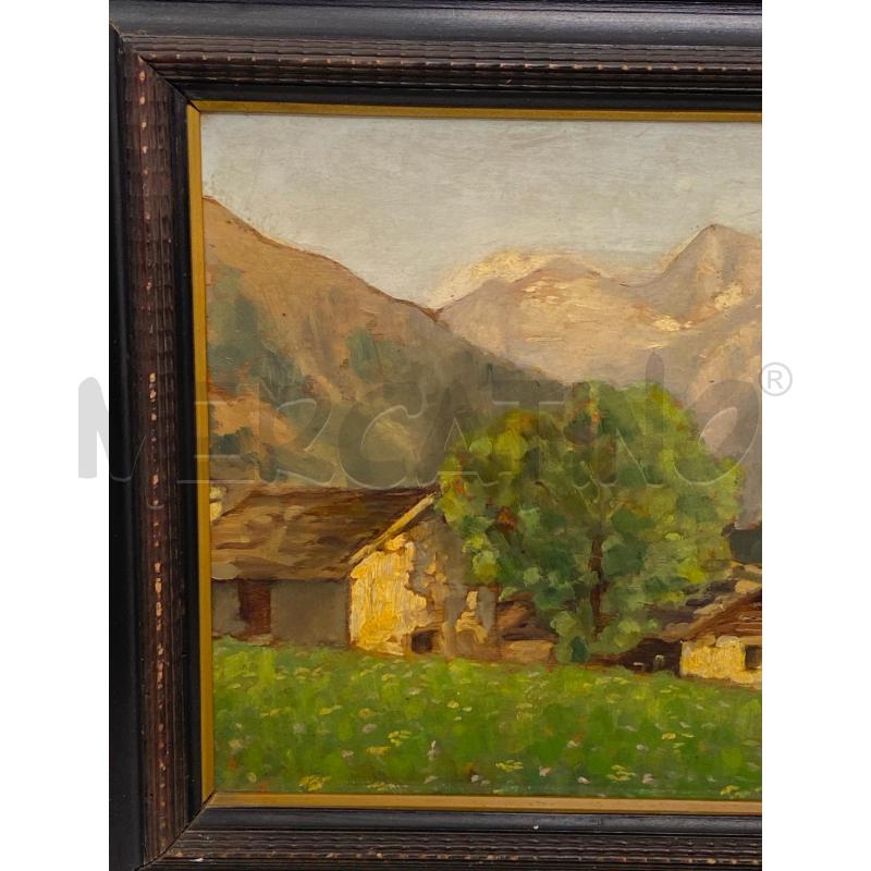 DIPINTO ANTICO PAESAGGIO MONTANO ANONIMO | Mercatino dell'Usato Torino c.so traiano 2