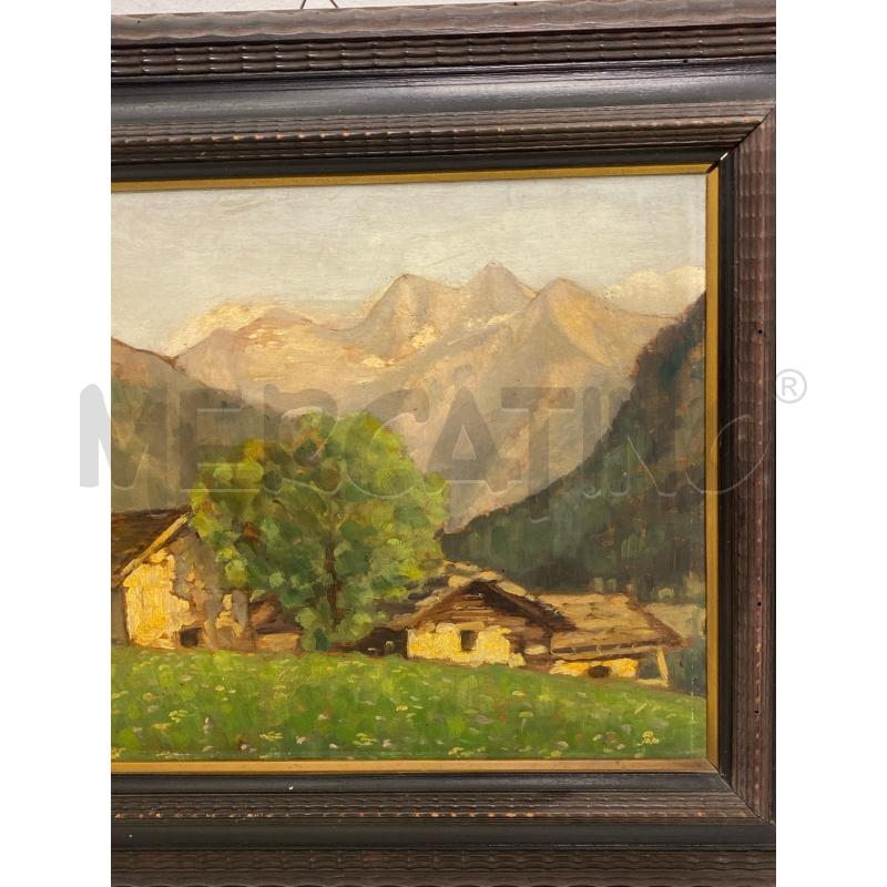 DIPINTO ANTICO PAESAGGIO MONTANO ANONIMO | Mercatino dell'Usato Torino c.so traiano 3