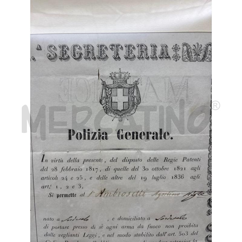DOCUMENTO MANIFESTO PORTO D'ARMI POLIZIA GENERALE | Mercatino dell'Usato Torino c.so traiano 2
