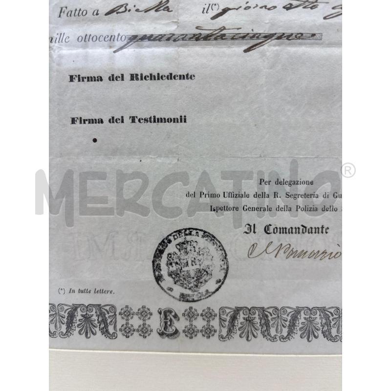 DOCUMENTO MANIFESTO PORTO D'ARMI POLIZIA GENERALE | Mercatino dell'Usato Torino c.so traiano 3
