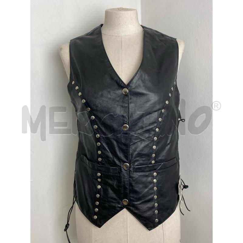 GILET DONNA PELLE NER LACCI | Mercatino dell'Usato Torino c.so traiano 1