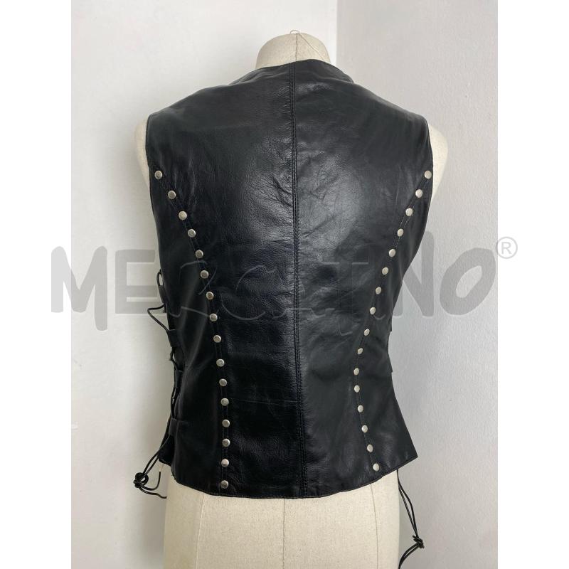 GILET DONNA PELLE NER LACCI | Mercatino dell'Usato Torino c.so traiano 2