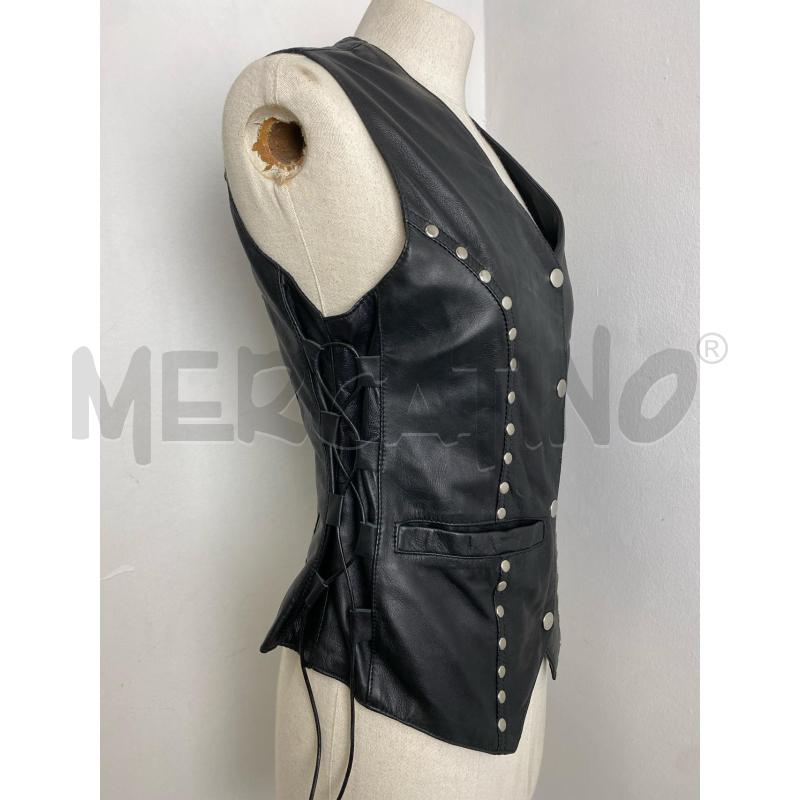 GILET DONNA PELLE NER LACCI | Mercatino dell'Usato Torino c.so traiano 3