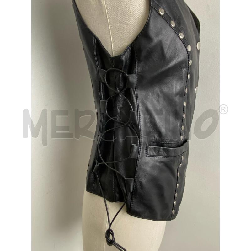 GILET DONNA PELLE NER LACCI | Mercatino dell'Usato Torino c.so traiano 4