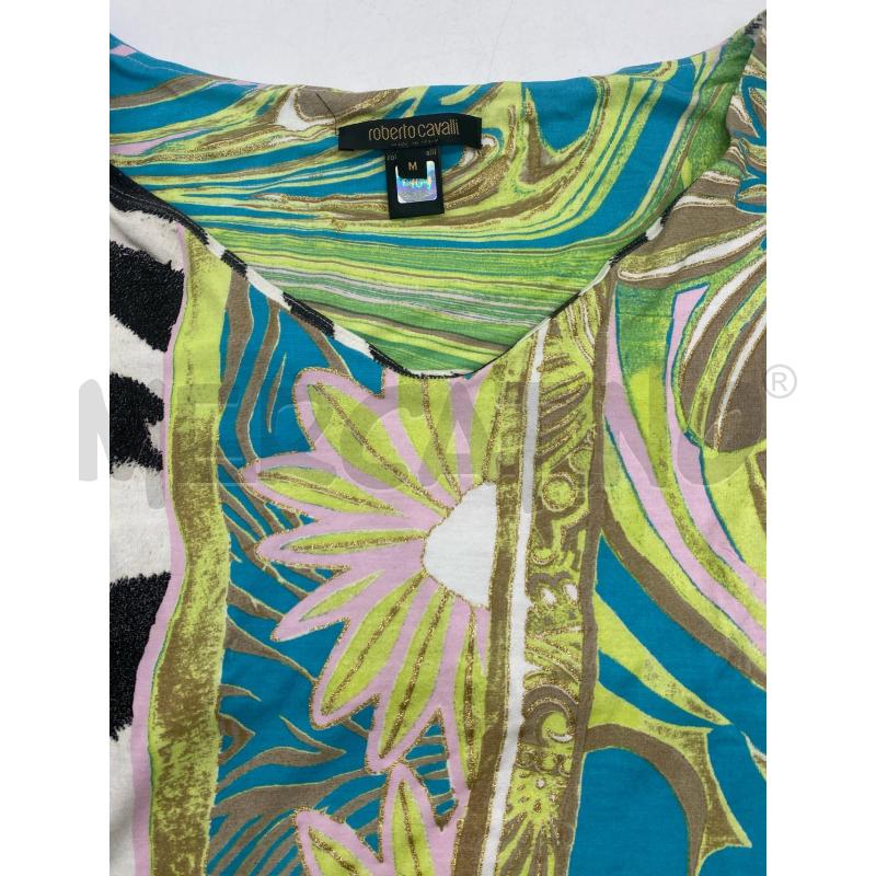 MAGLIA DONNA ROBERTO CAVALLI AZZURRA VERDE BIANCA | Mercatino dell'Usato Torino c.so traiano 5