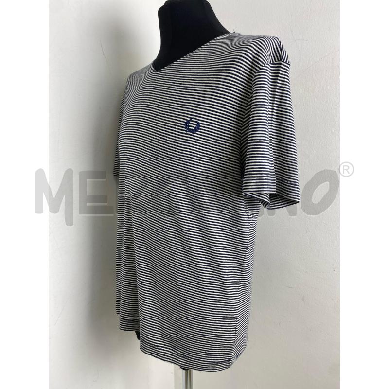 MAGLIA UOMO FRED PERRY RIGHE BIANCHE E BLU | Mercatino dell'Usato Torino c.so traiano 4