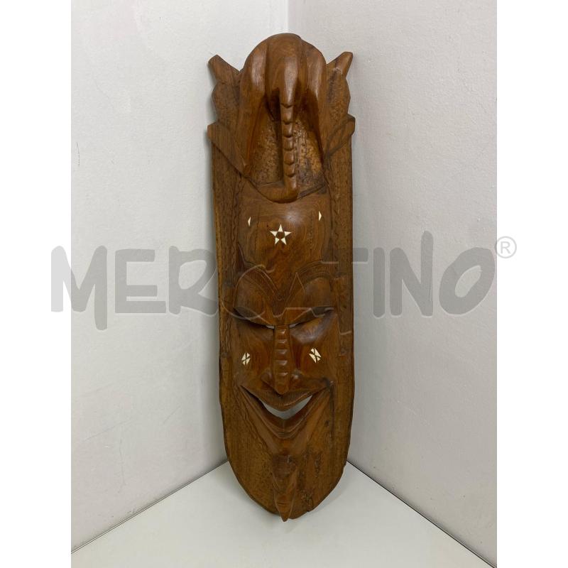MASCHERA LEGNO INTARSIATA A MANO | Mercatino dell'Usato Torino c.so traiano 1