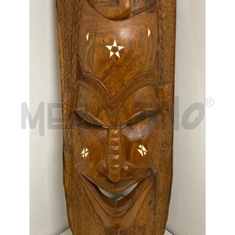 MASCHERA LEGNO INTARSIATA A MANO | Mercatino dell'Usato Torino c.so traiano 2