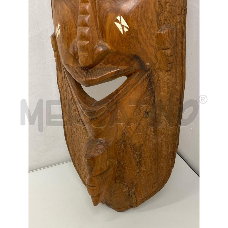 MASCHERA LEGNO INTARSIATA A MANO | Mercatino dell'Usato Torino c.so traiano 4