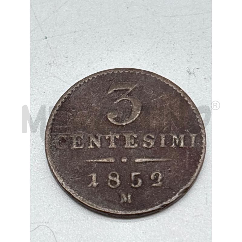 MONETA 3 CENTESIMI 1852 M | Mercatino dell'Usato Torino c.so traiano 1