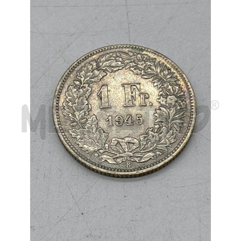 MONETA AG 1 FR HELVETIA 1945 | Mercatino dell'Usato Torino c.so traiano 2