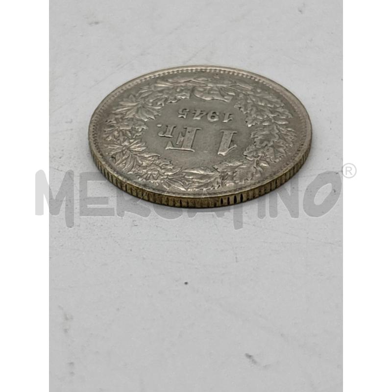 MONETA AG 1 FR HELVETIA 1945 | Mercatino dell'Usato Torino c.so traiano 3