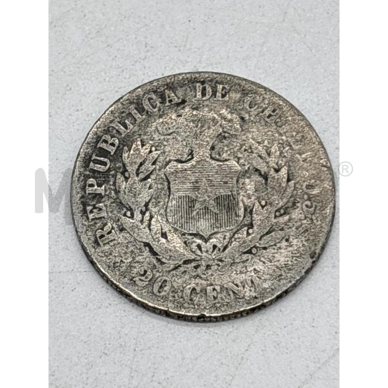 MONETA AG 20 CENTAVOS CHILE 1881 | Mercatino dell'Usato Torino c.so traiano 2