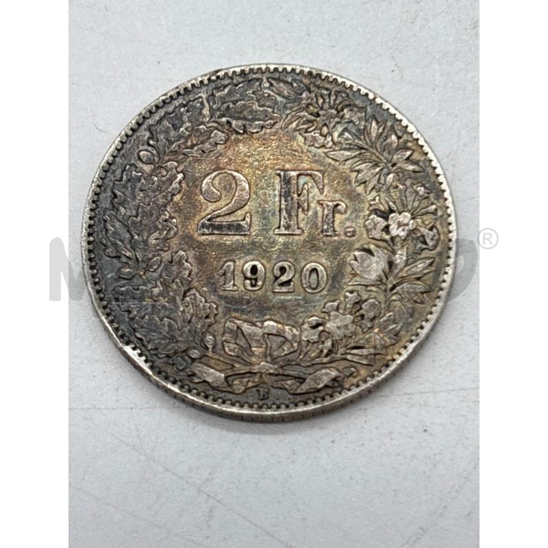 MONETA AG 2 FR SVIZZERA 1920 | Mercatino dell'Usato Torino c.so traiano 2