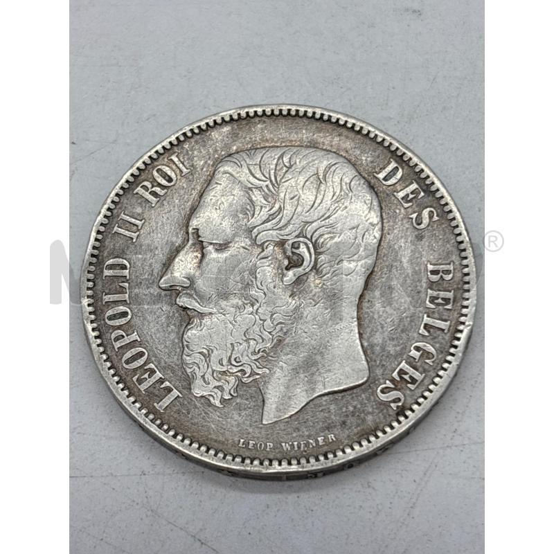 MONETA AG 5 FRANCS 1873 BELGIO | Mercatino dell'Usato Torino c.so traiano 2