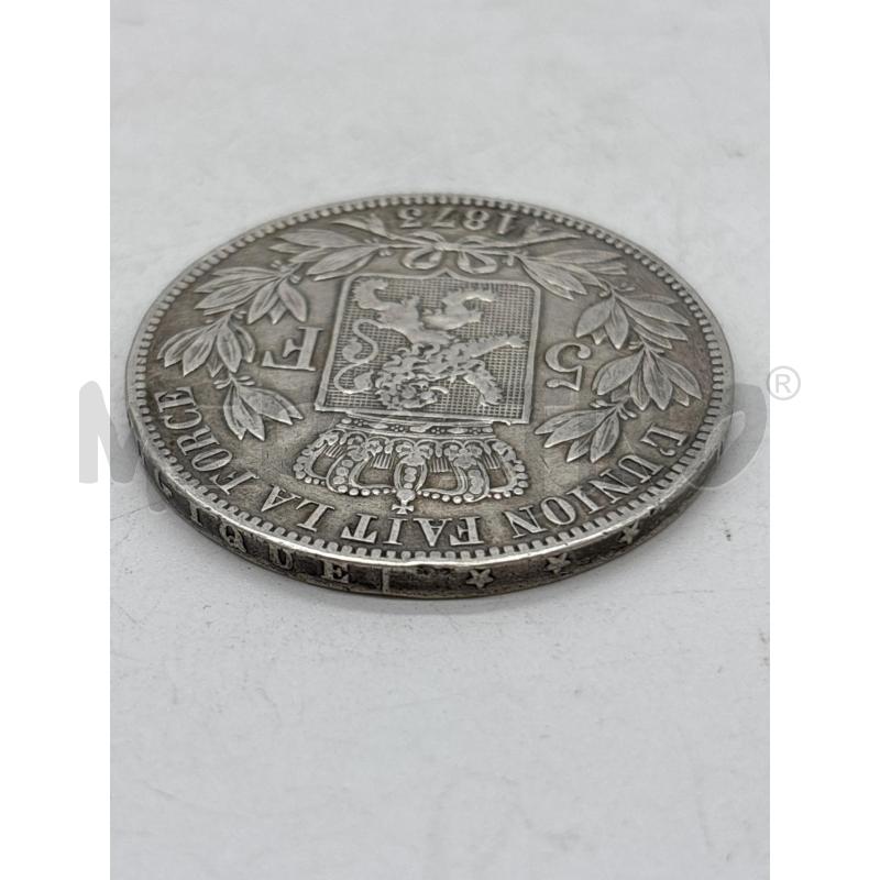 MONETA AG 5 FRANCS 1873 BELGIO | Mercatino dell'Usato Torino c.so traiano 4